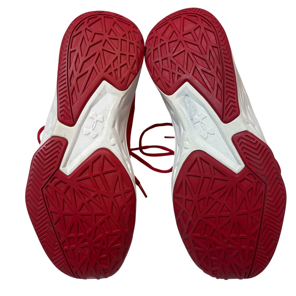 Under Armour UA Jet Mid Basketball Shoes Sneakers Mens‎ 10 Red White 3020623-600 - Picture 6 of 8